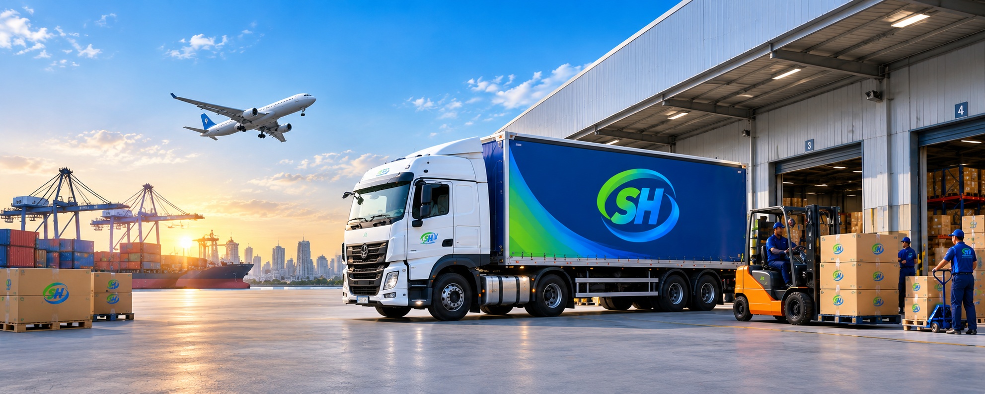 Logistics vehicle on a highway